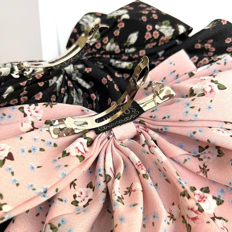 Wholesale Small Floral Bow Duck Bill Hairpin